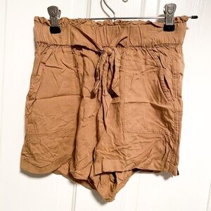 SO- super high rise soft shortie paper bag shorts xsmall